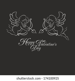 vector card with Valentine's Day Happy 
