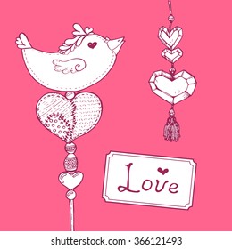Vector card.  Valentines day. illustration.