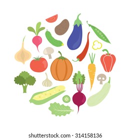 Circle Vegetables Cooking Healthy Eating Flyer Stock Vector (Royalty ...