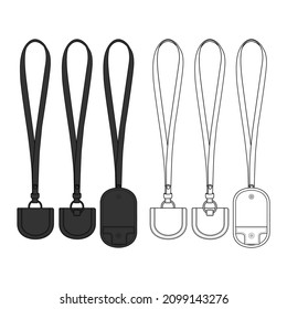 Vektorkarten-Brieftasche Schwarz-Weiß Sleeves Streetwear Illustration Design Kommerzielle Nutzung