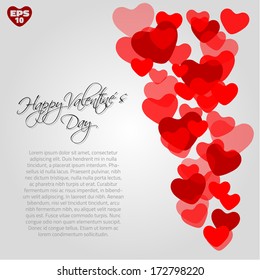 ValentineÃ?Â´s Vector Card wit Red and Pink Hearts