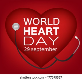Vector card for World Heart Day