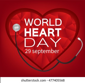 Vector card for World Heart Day