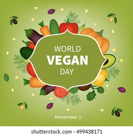 Vector card for World Vegan Day