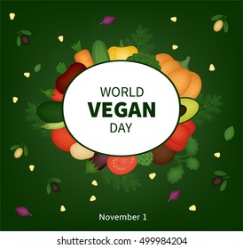 Vector card for World Vegan Day