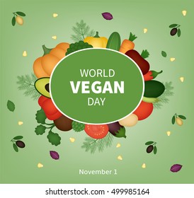 Vector card for World Vegan Day