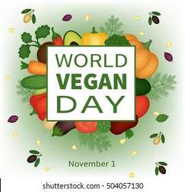 Vector card for World Vegan Day