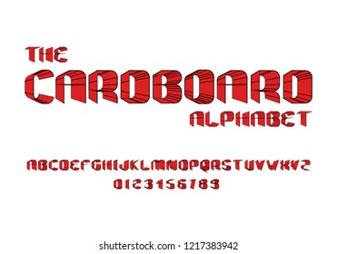 Vector of Cardboard 3D Font and Alphabet
