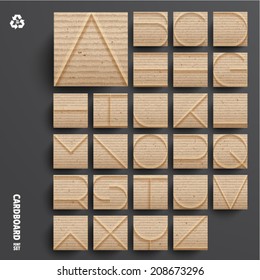 Vector Cardboard Alphabet Set