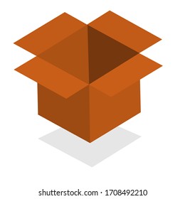 vector cardboard box with shadow isolated 