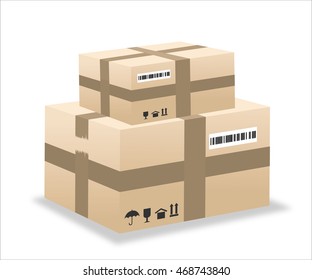 Vector cardboard boxes