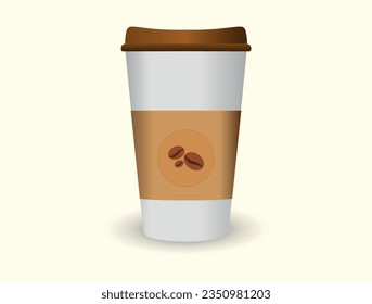 vector cardboard coffee mug design.