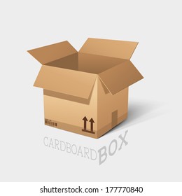 A vector cardboard delivery box. Vector illustration.