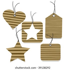 Vector Cardboard Gift Tag Set