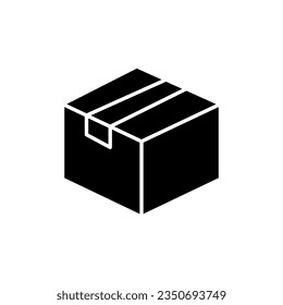 Vector cardboard illustration. The package icon is packing. Isolated against a blank background.