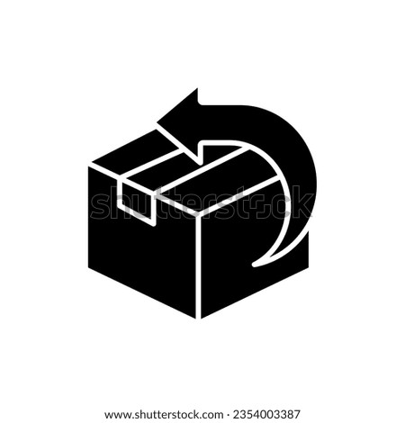 Vector cardboard illustration. Return icon of an item or package. Isolated against a blank background.