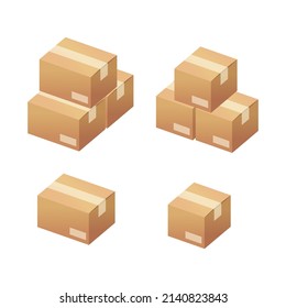 vector cardboard isolated on white background