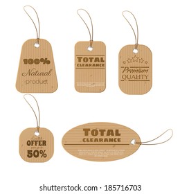 Vector cardboard labels. Vector eps10.