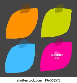 Vector cardboard labels / tags with attached with a sticky tape