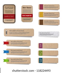 Vector cardboard paper banners collection