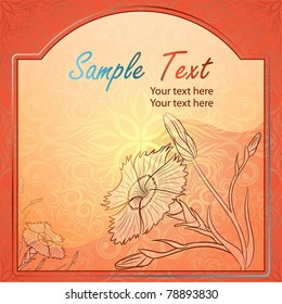 Vector cardboard with pinks flowers