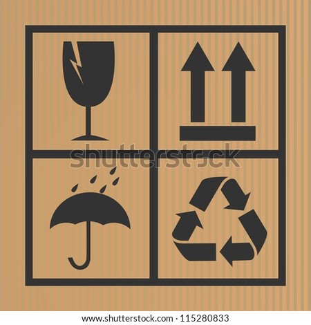 vector cardboard symbols