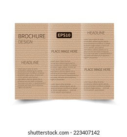 Vector cardboard tri-fold brochure design template with abstract background EPS 10 Tri-Fold Mock up & back Brochure Design