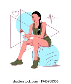 Vector cardio in shadow of sharp lines style