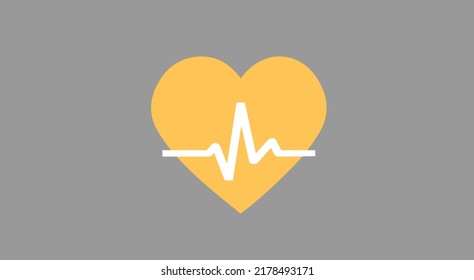 Vector cardiogram heart pulse rate icon in modern flat style. vector illustration of heart health. 