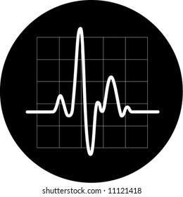 Vector cardiogram icon. Black and white. Simply change. In my portfolio there is version 4 in 1.