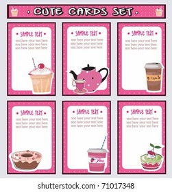 Vector cards - food and drink theme.