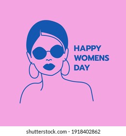 Vector cards with illustrations with women faces. International womens day postcards. Sisterhood and Feminism. Graceful line art postcards, social media post