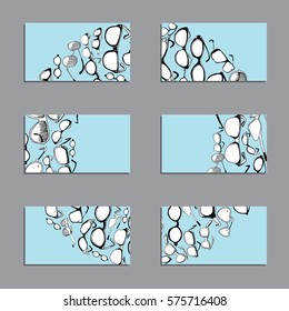 Vector Cards, Notes and Banners with Colorful Vintage and Modern Glasses. Ophthalmology. 