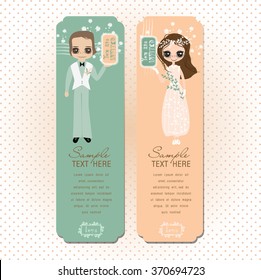 Vector cards with Romantic Couple  for Wedding or Valentines Greetings