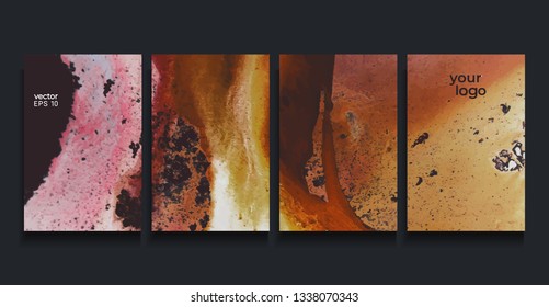 Vector cards. Set of templates brochure. Abstract painted background
