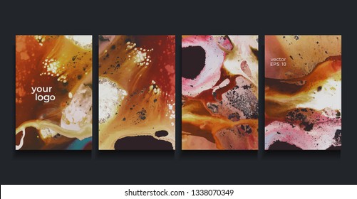 Vector cards. Set of templates brochure. Abstract painted background