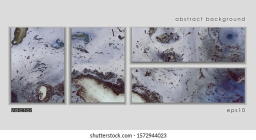 Vector cards. Set of templates brochure, poster, cover and sheets. Abstract painted background. Liquid marble texture