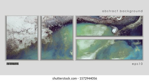 Vector cards. Set of templates brochure, poster, cover and sheets. Abstract painted background. Liquid marble texture