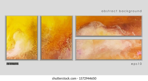 Vector cards. Set of templates brochure, poster, cover and sheets. Abstract painted background. Liquid marble texture