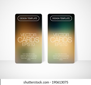 Vector cards with smooth blurry bokeh background