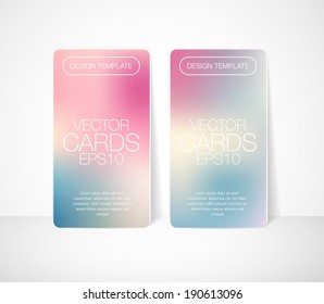 Vector cards with smooth blurry bokeh background