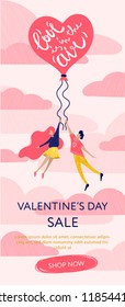 Vector cards for valentines day with characters and lettering. 