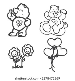 vector care teddy bear icon