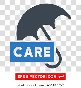 Vector Care Umbrella EPS vector icon. Illustration style is flat iconic bicolor smooth blue symbol on a transparent background.