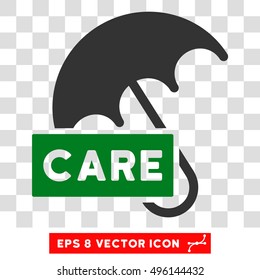 Vector Care Umbrella EPS vector icon. Illustration style is flat iconic bicolor green and gray symbol on a transparent background.