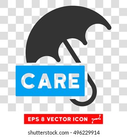 Vector Care Umbrella EPS vector pictograph. Illustration style is flat iconic bicolor blue and gray symbol on a transparent background.