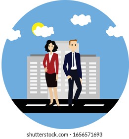 vector of career people neatly dressed