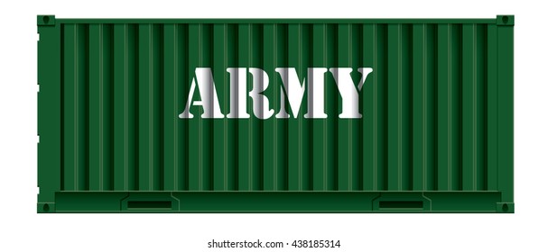 Vector of cargo container or shipping container for logistics and transportation isolated on white background with sign