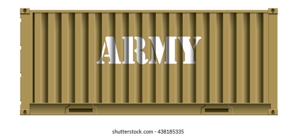 Vector of cargo container or shipping container for logistics and transportation isolated on white background with sign