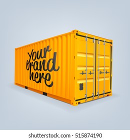 Vector of cargo container or shipping container for logistics and transportation isolated mock up